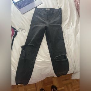 Madewell high rise skinny jeans, black size 27